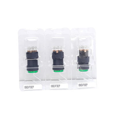 New Lot of 3 Schneider Electric XB6EAF3B2P Pushbutton, 2 NC/NO, 24VDC, 1.5A