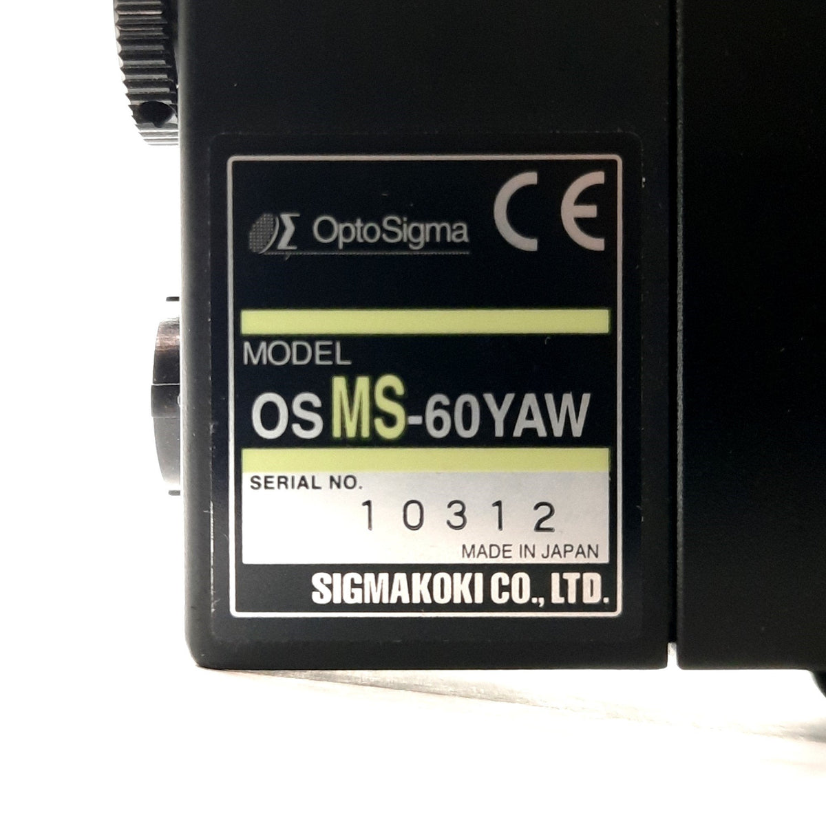 Optosigma Controller OptoSigma OSMS-60YAW Stepper Driven Rotary Stage ⌀60mm 3kg 30°/sec 0.1 ...