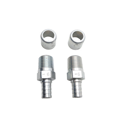 New Lot of 2 Danfoss FC9846-0406S PTFE Crimp Fit 1/4" Male NPT To 3/8" Barb, -6 ID