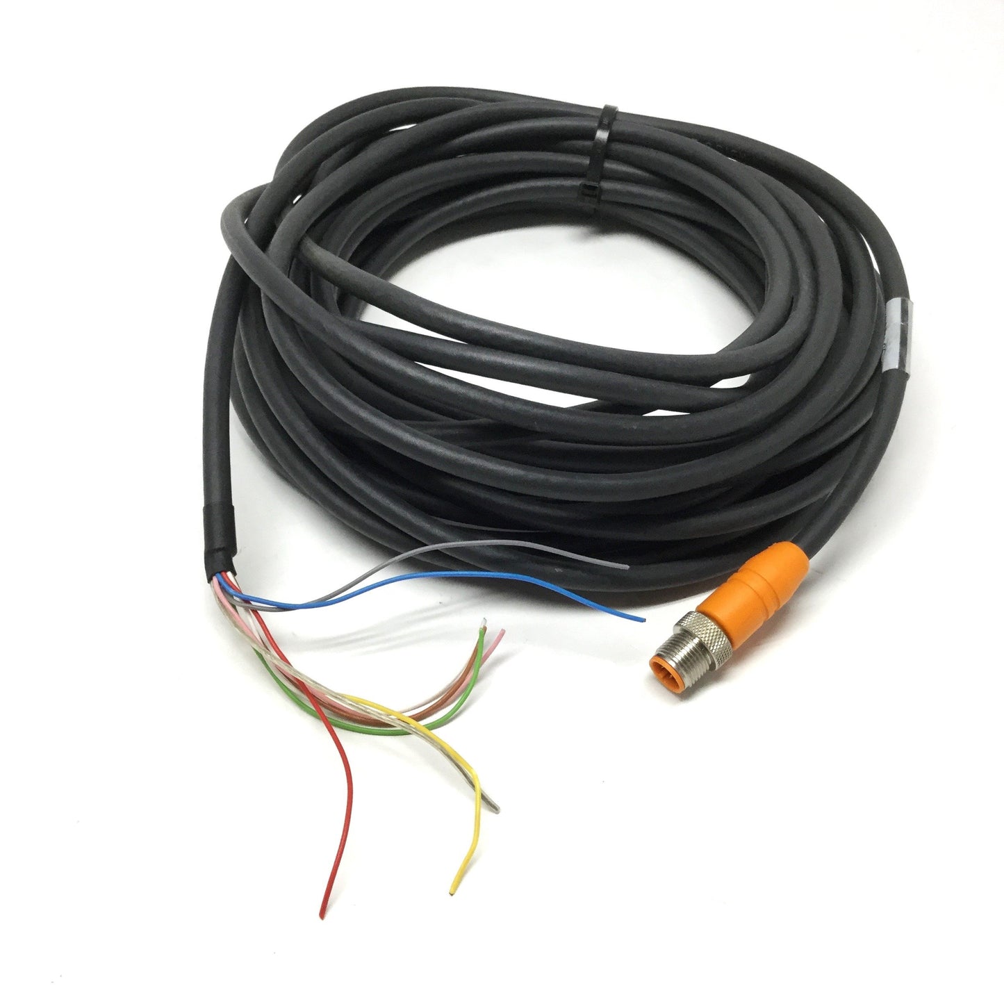 Used Lumberg RSTS 8-299/10M Cable Cordset, M12 8-Pin Male to Flying Leads, 10m