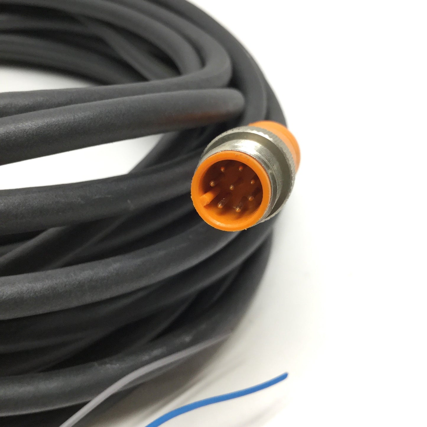 Used Lumberg RSTS 8-299/10M Cable Cordset, M12 8-Pin Male to Flying Leads, 10m