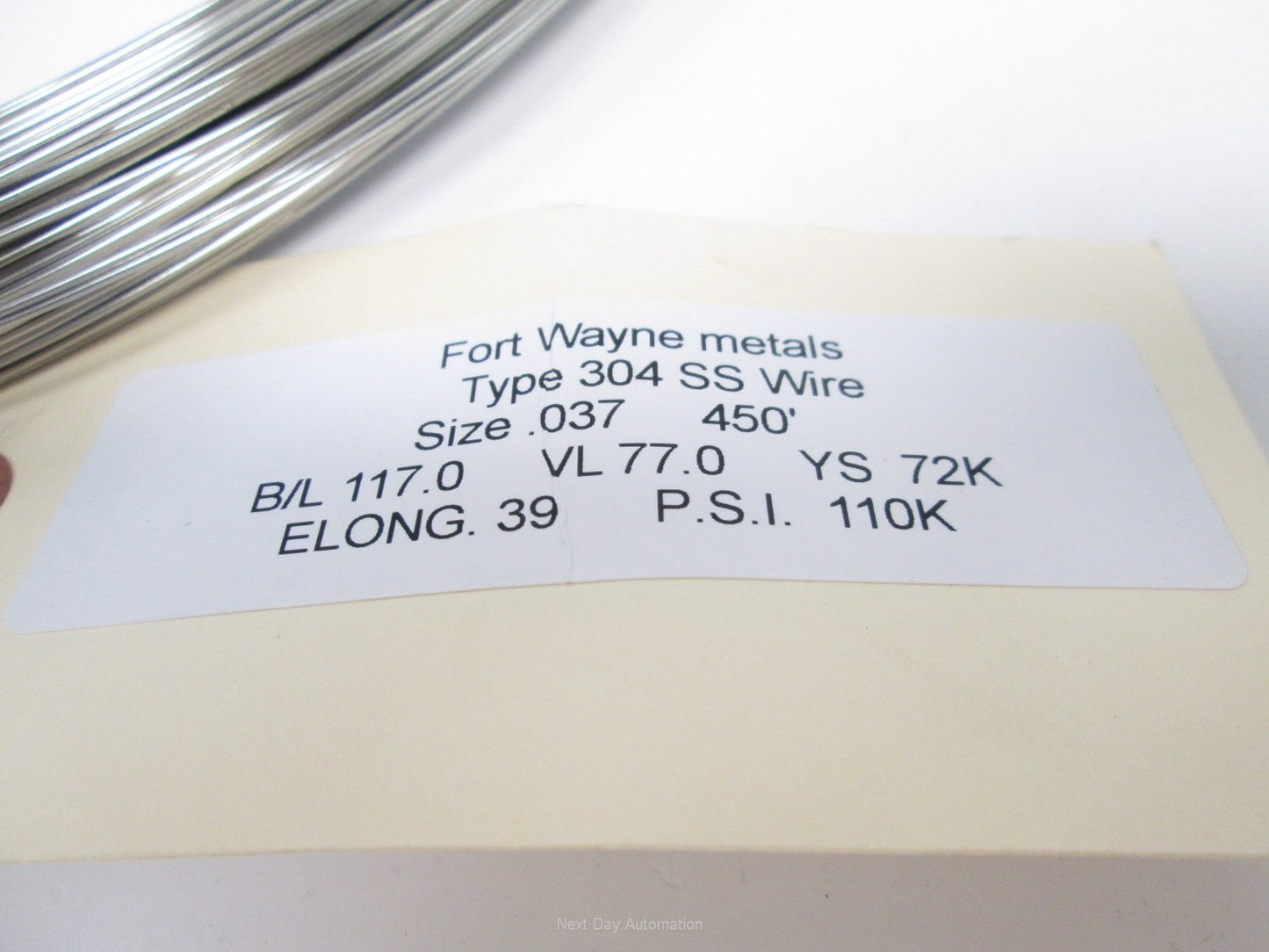 New Fort Wayne Metals 304V Stainless Steel Wire 0.037" Diameter, 450FT