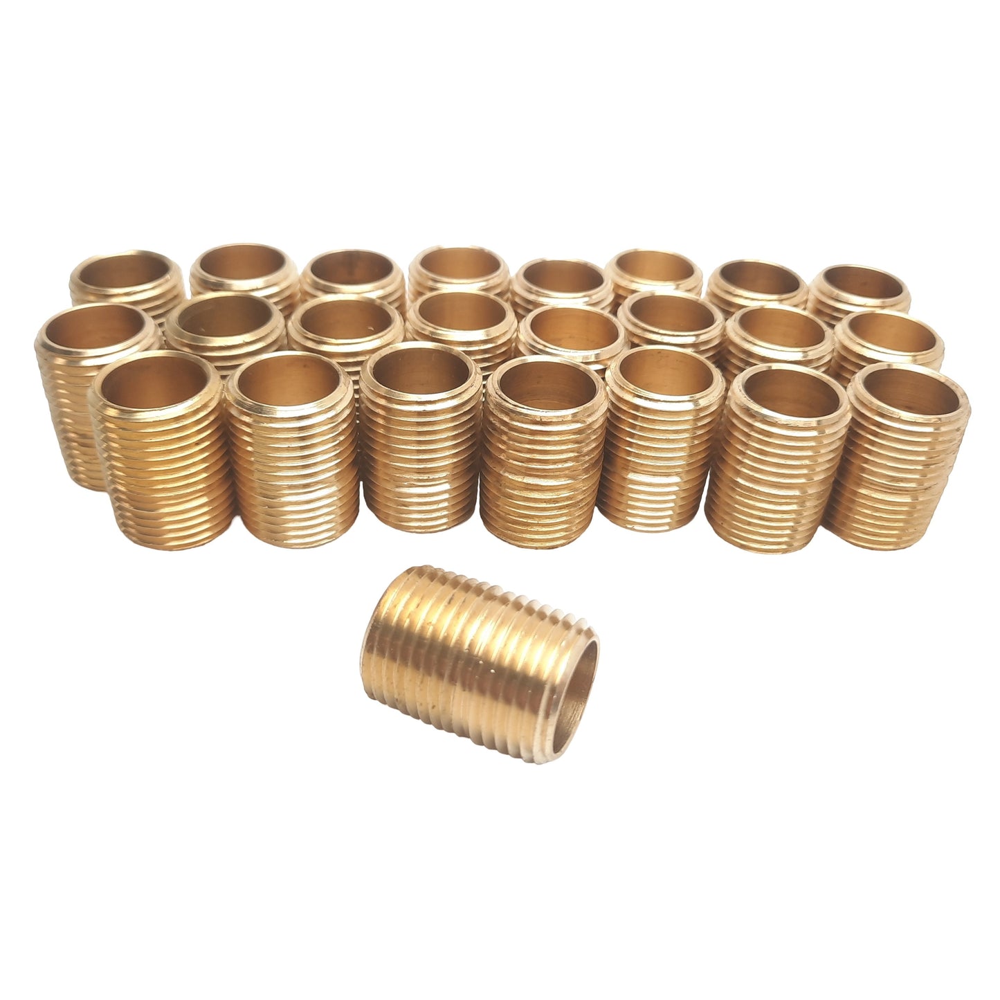 New Lot of 24 Midland 28134 Brass Nipples, 1/2" Male NPTF, 1.12" OAL, 1200 PSI