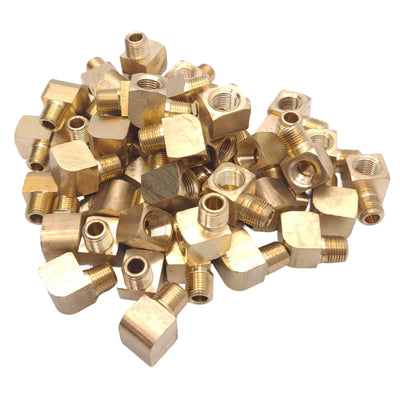 New Lot of 50 Midland 28156 Brass Street Elbows, 1/8 NPTF Male to Female, 1200 PSI