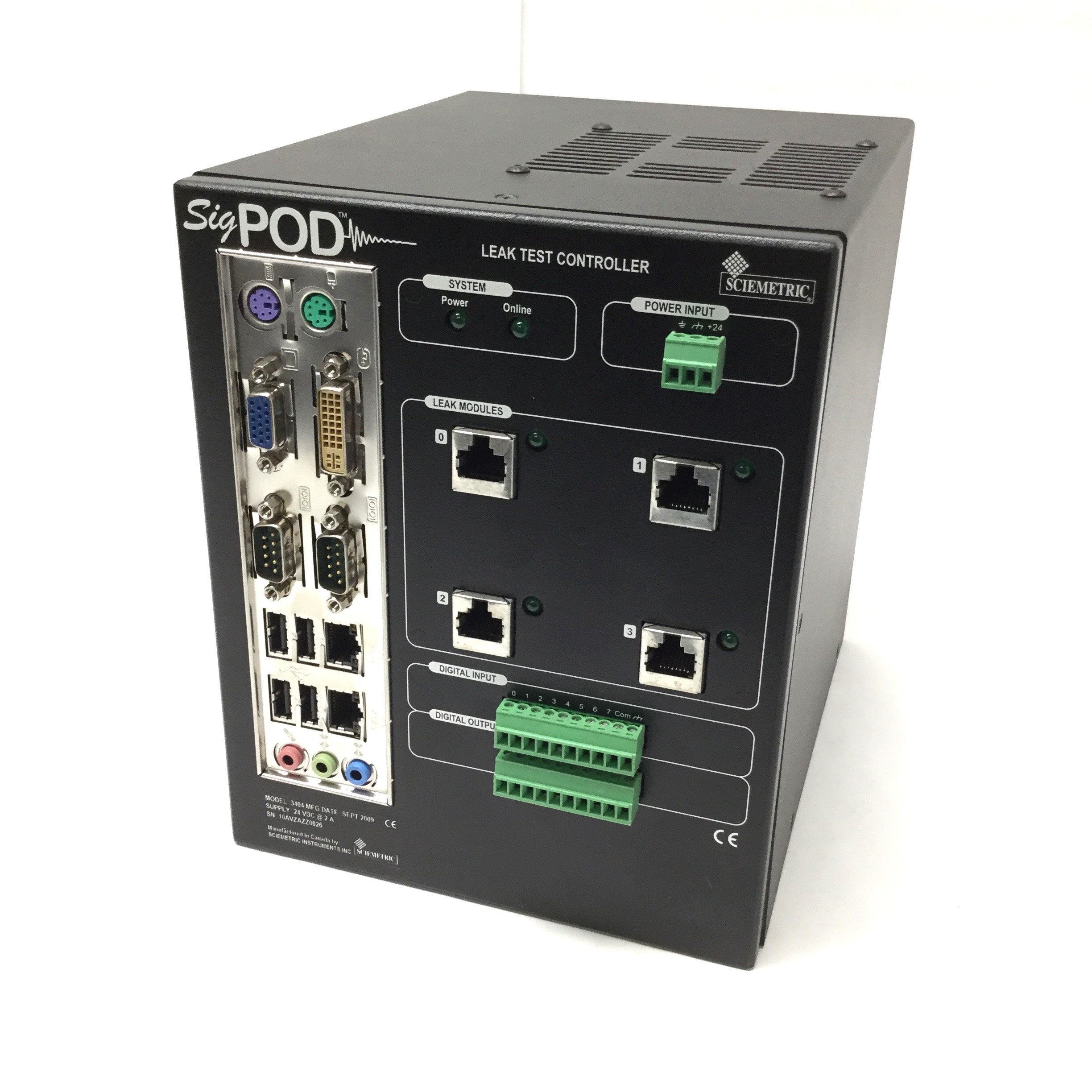 Sentinel Sigpod SCIEMETRIC 3404 sigPOD Air Pressure/Vacuum Leak Test Controller 4-Chan ...