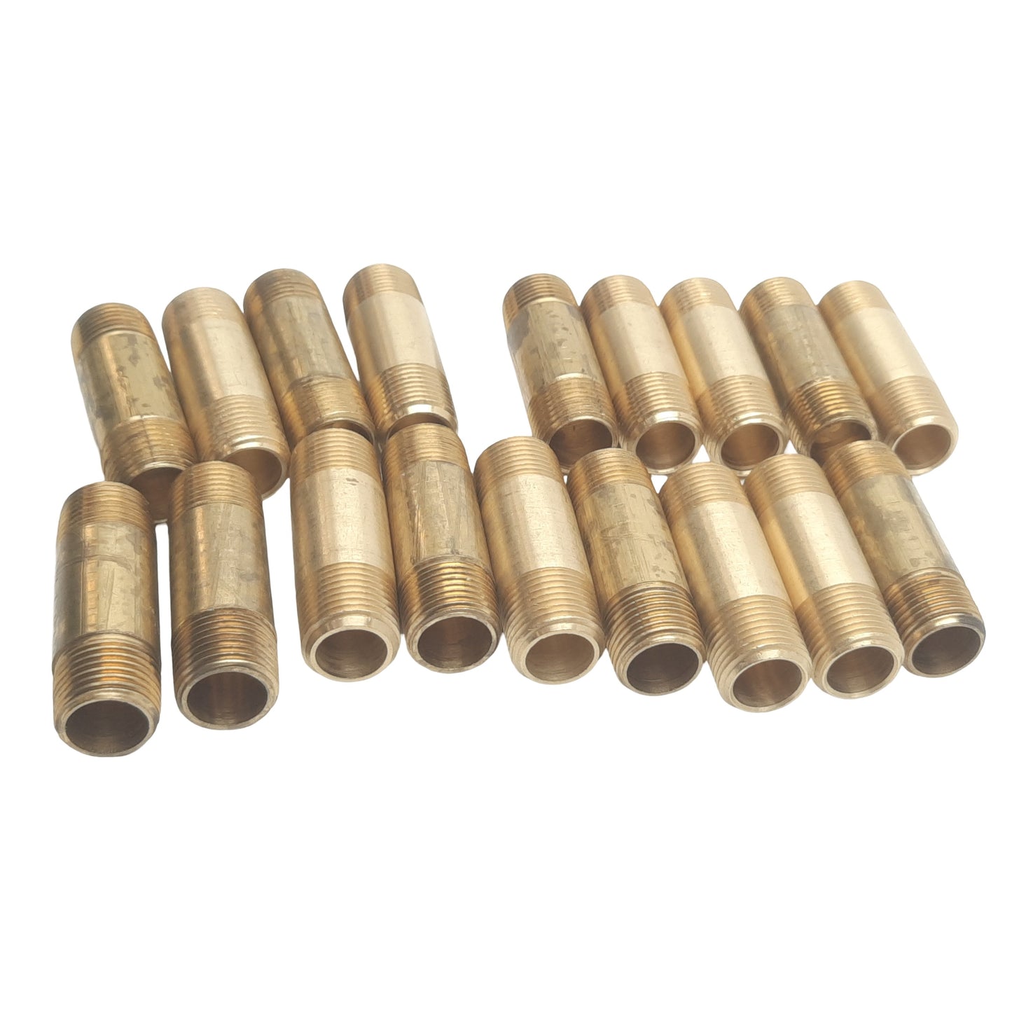 New Lot of 18 Midland 28149 Brass Long Nipple Fittings 3/8" NPFT Thread, 1200 PSI