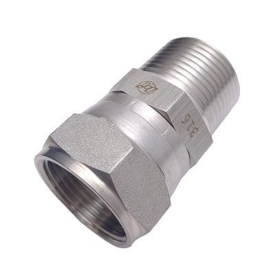 New Brennan 6505-06-06-SS Stainless Steel Adapter, 9/16 JIC to 3/8 NPTF, 6000PSI