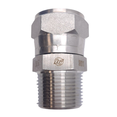 New Brennan 6505-06-06-SS Stainless Steel Adapter, 9/16 JIC to 3/8 NPTF, 6000PSI