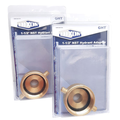 New Lot of 2 Dixon HA1576 Hydrant Adapter, 1-1/2"NST Female x 3/4"GHT Male, Pin Lug
