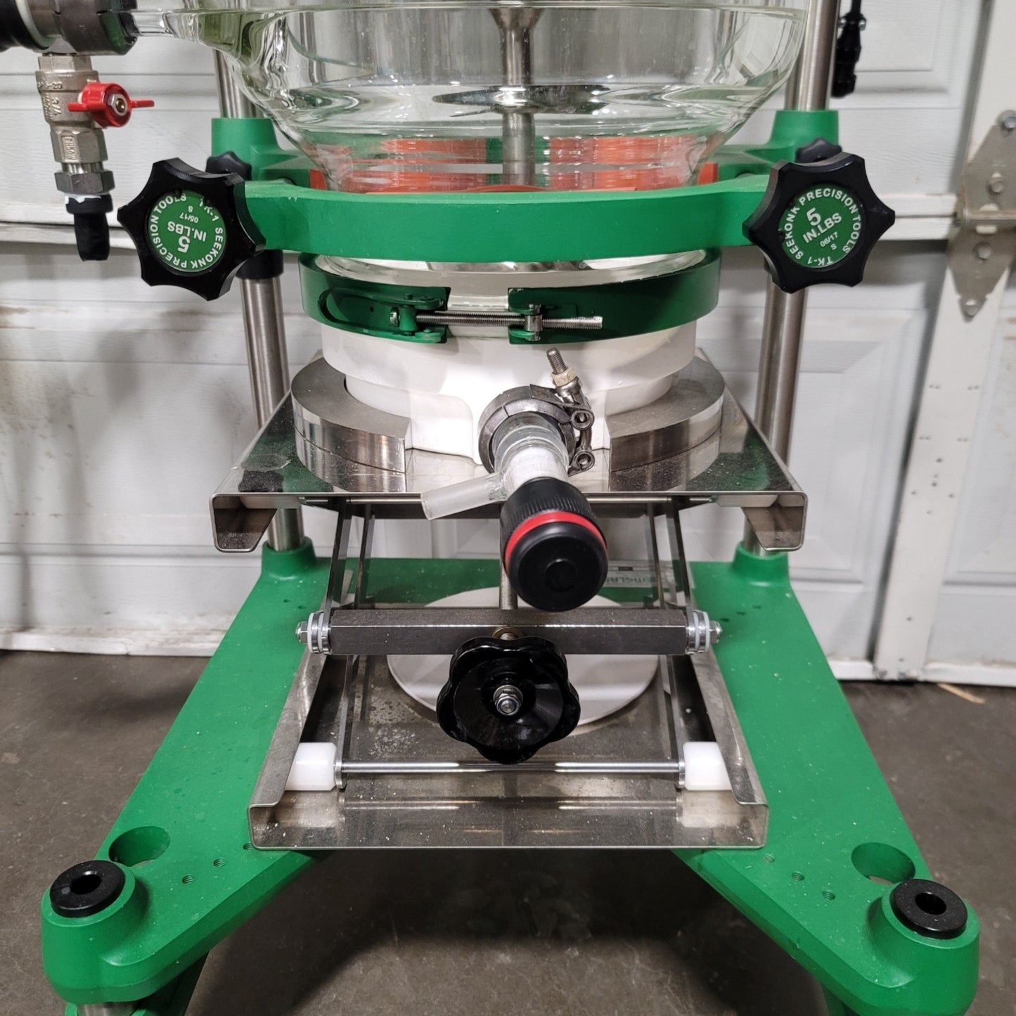 Used Chemglass CG-1959-F620 Jacketed Glass Filter Reactor With Xp Motor, 20 Liters