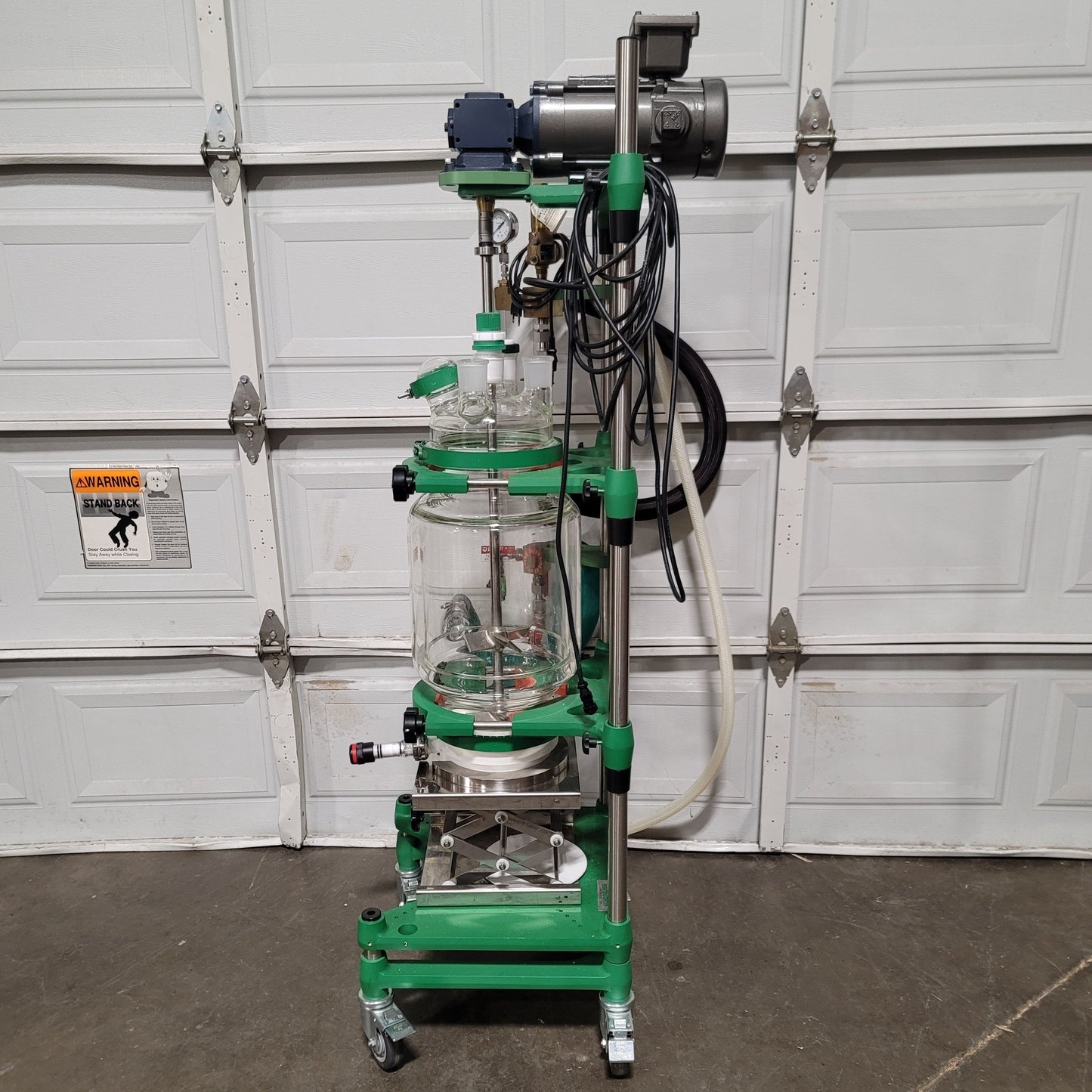 Used Chemglass CG-1959-F620 Jacketed Glass Filter Reactor With Xp Motor, 20 Liters