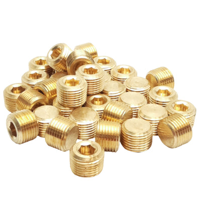 New Lot of 35 Midland 28096 Brass Countersunk Hex Plug, 1/2in Male NPTF, 1200PSI