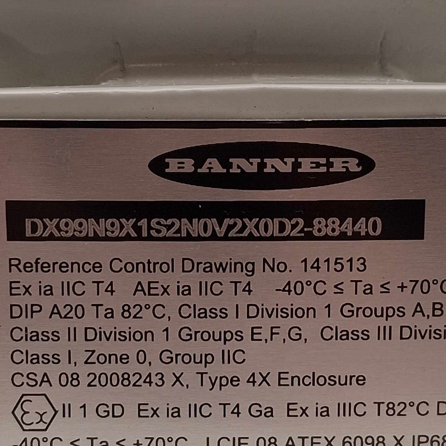 New – Open box Banner DX99N9X1S2N0V2X0D2-88440 Sure Cross DX99 FlexPower Node, 900MHz, NPT1/2