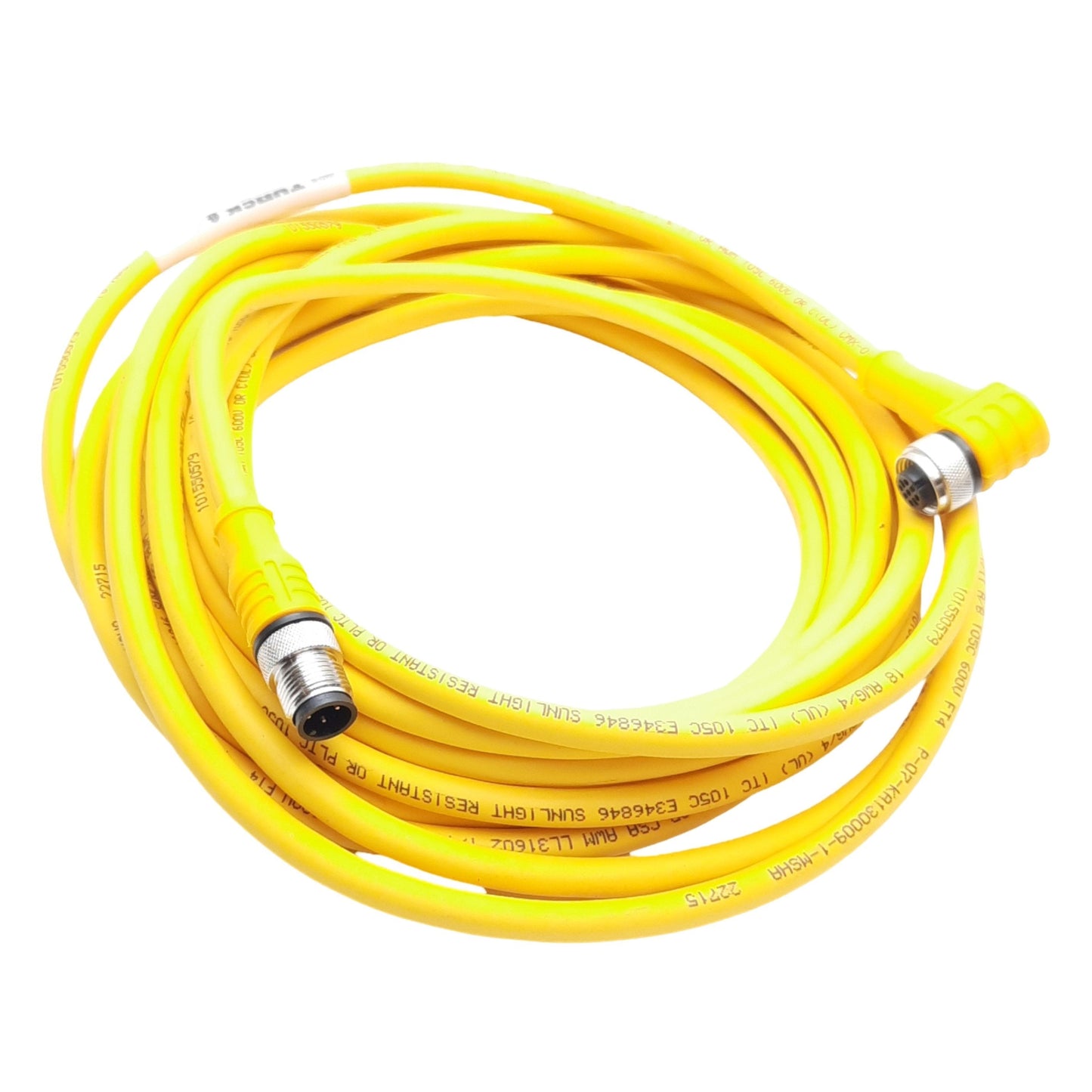 New Turck WKC 4.4T-6-RSC 4.4T Cordset, M12 4-Pin M/F, 6 Meters, 250VAC/DC 4A