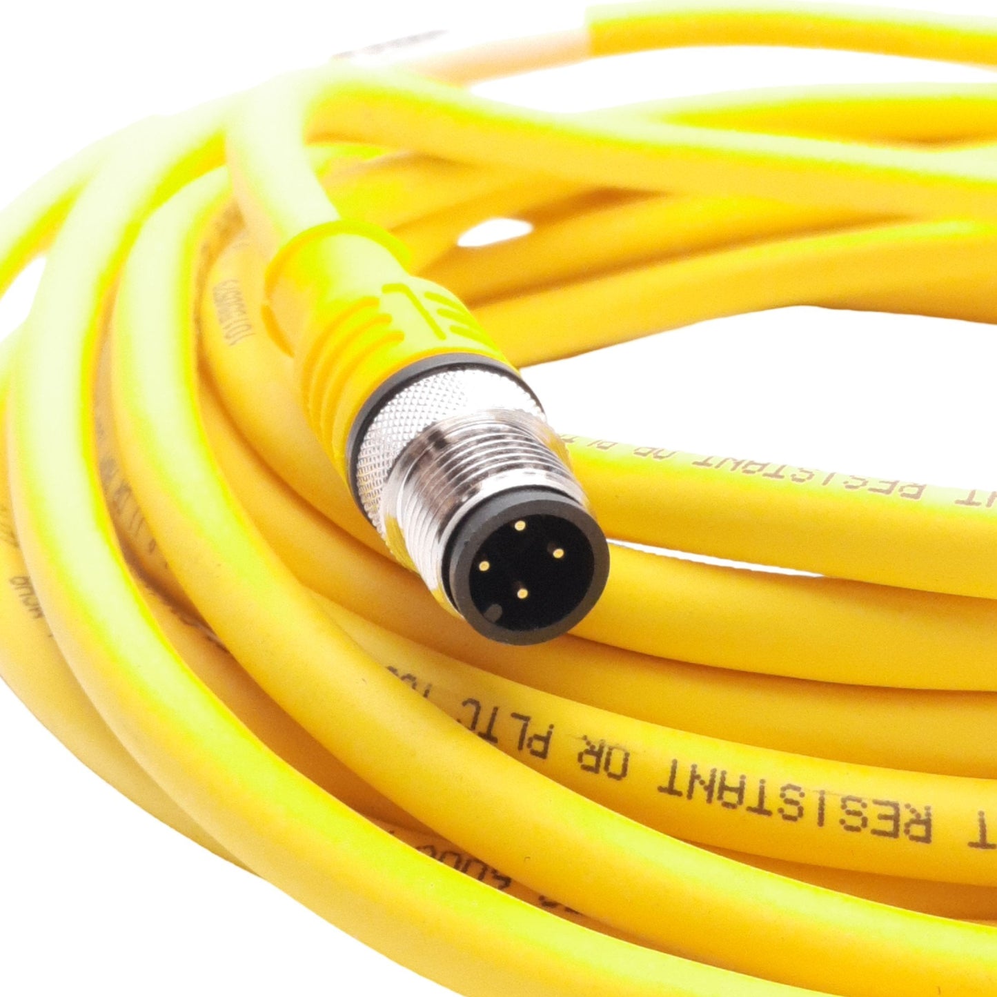 New Turck WKC 4.4T-6-RSC 4.4T Cordset, M12 4-Pin M/F, 6 Meters, 250VAC/DC 4A