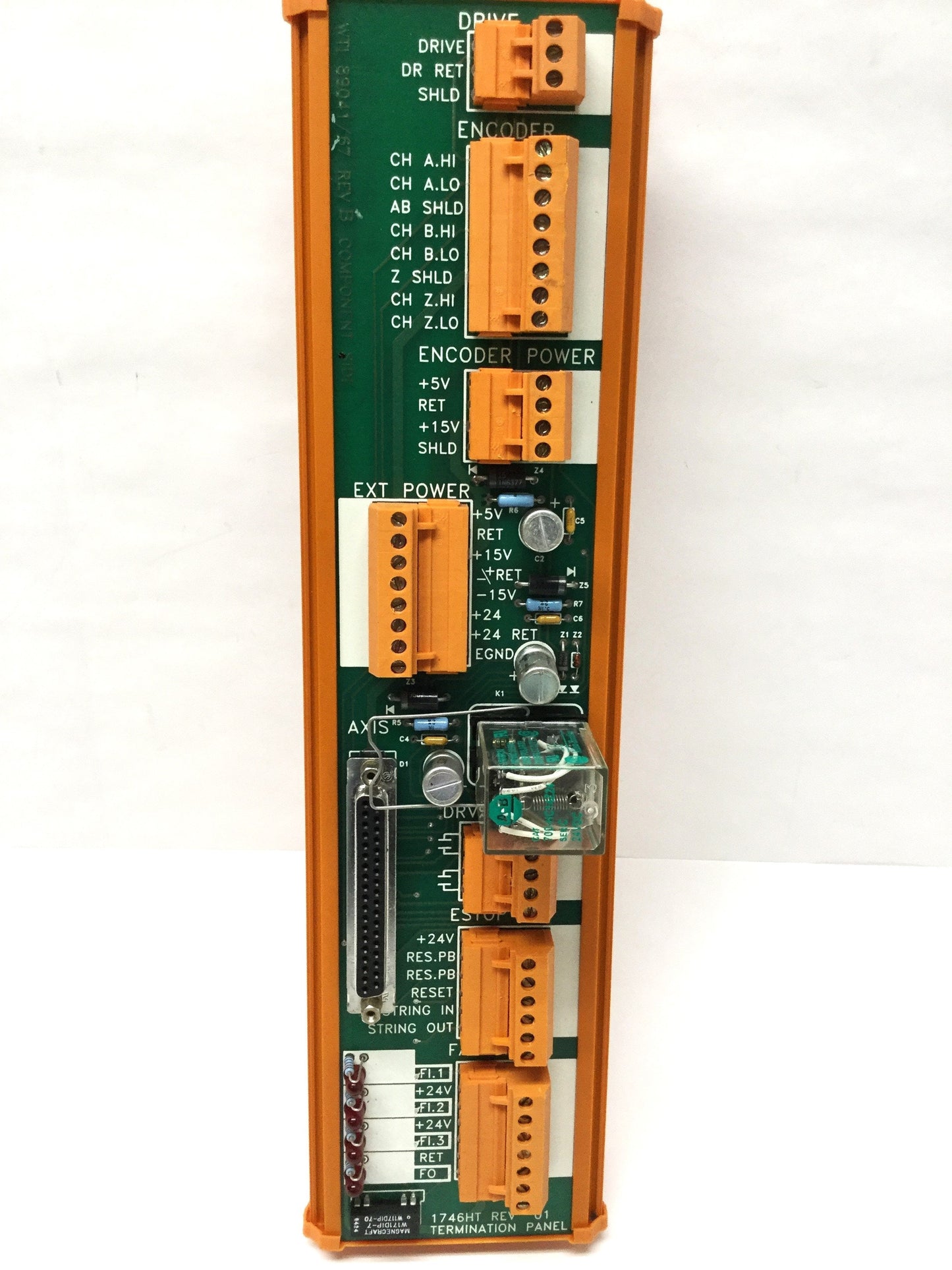 Used Allen Bradley 1746HT SLC 500 Servo Control Termination Panel Board, Single-Axis