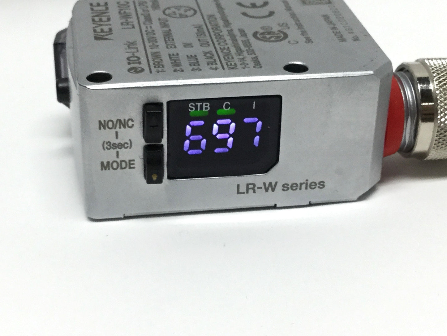 Used Keyence LR-WF10C Full-Spectrum Detection Sensor, Fiber Type, White LED, 10-30VDC