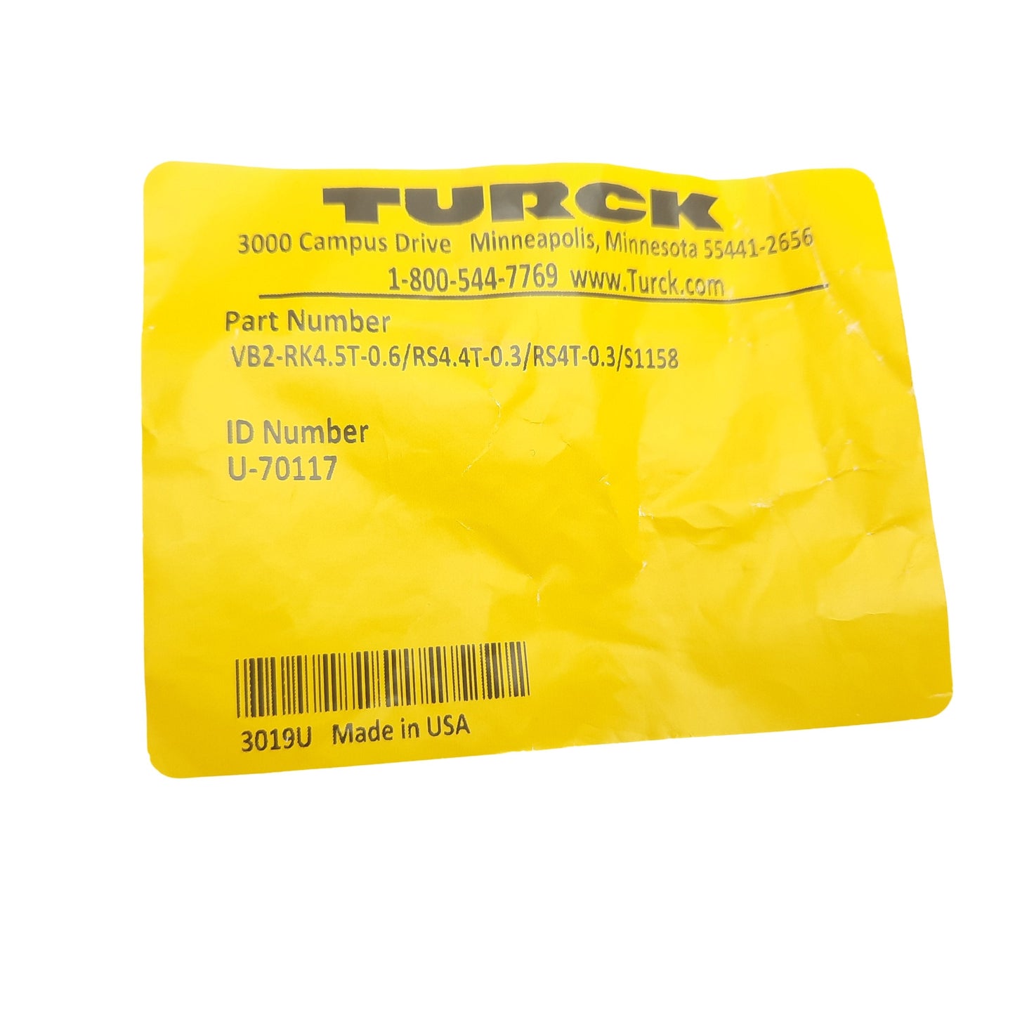 New Turck VB2-RK4.5T-0.6/RS4.4T-0.3/RS4T-0.3/S1158 Splitter M12 4-Pin M to 5-Pin F