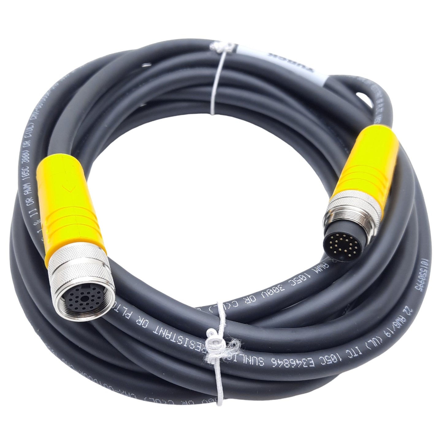 New Turck BSM BKM 19-995-5 VersaFast Cordset, M16 19-Pin Male and Female, 5m, 30V 3A