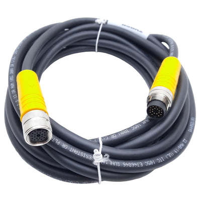 New Turck BSM BKM 19-995-5 VersaFast Cordset, M16 19-Pin Male and Female, 5m, 30V 3A