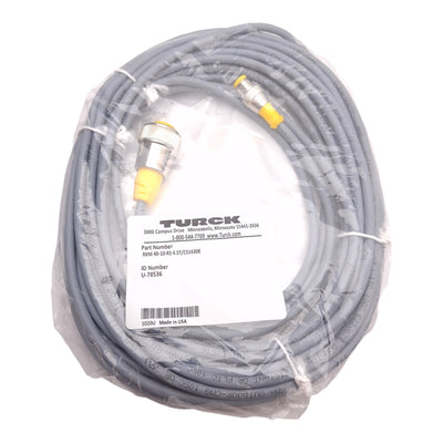 New Turck RKM 40-10-RS 4.5T/CS14308 Cordset, 7/8" 4P Minifast, M12 5P Eurofast, 10m