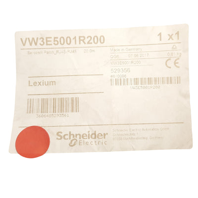New Schneider Electric VW3E5001R200 SERCOS 3 Motion Cable RJ45 Connectors, 20 Meters