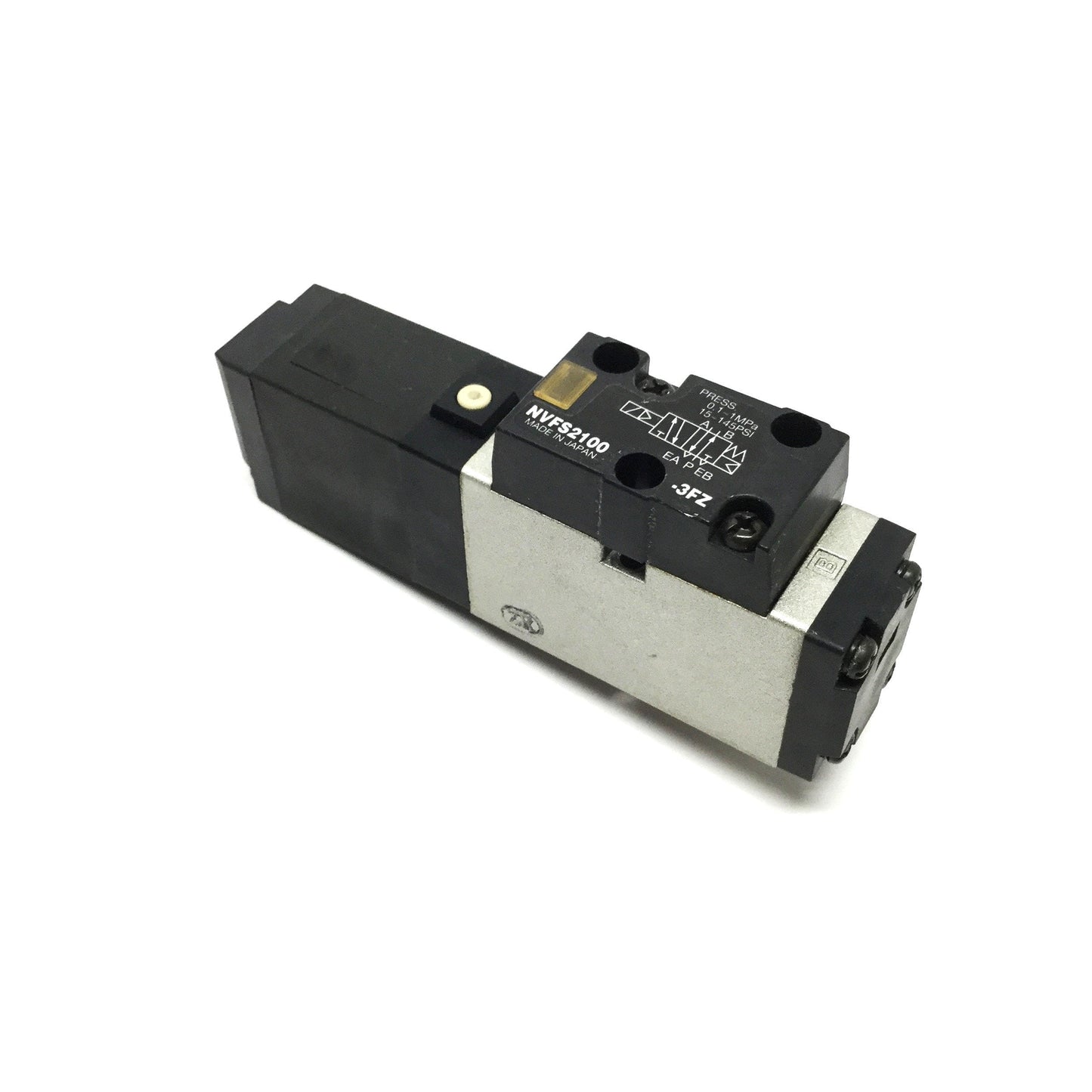 Used SMC NVFS2100-3FZ Pneumatic Solenoid Valve, 5-Port 2-Position, 120VAC Coil