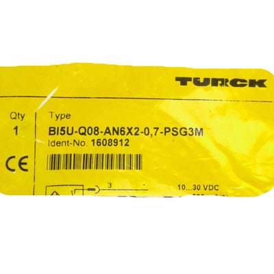 New Turck BI5U-Q08-AN6X2-0,7-PSG3M Inductive Sensor M8 3-P Male to Sensor, 10-30VDC
