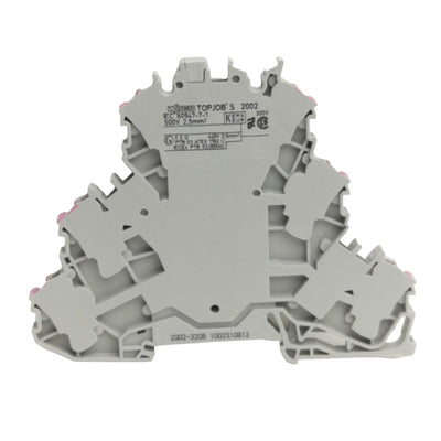 New Lot of 5 Wago 2002-3208 TopJob S Triple Deck Terminal Block, 500V 28A, DIN Mount