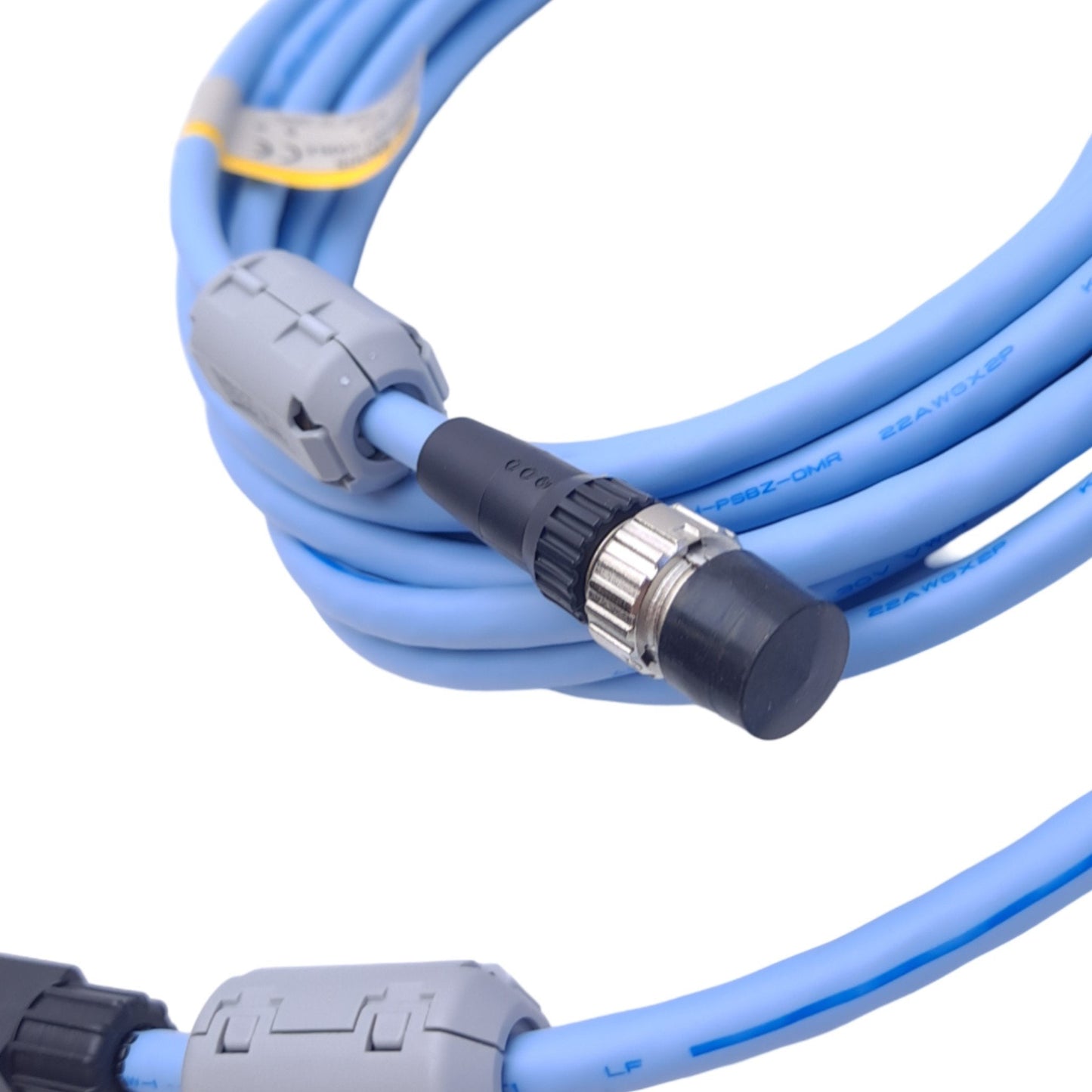 New Omron FQ-WN005 Ethernet Cable for FQ-M Vision Sensor, M12 4-Pin to RJ45, 5m