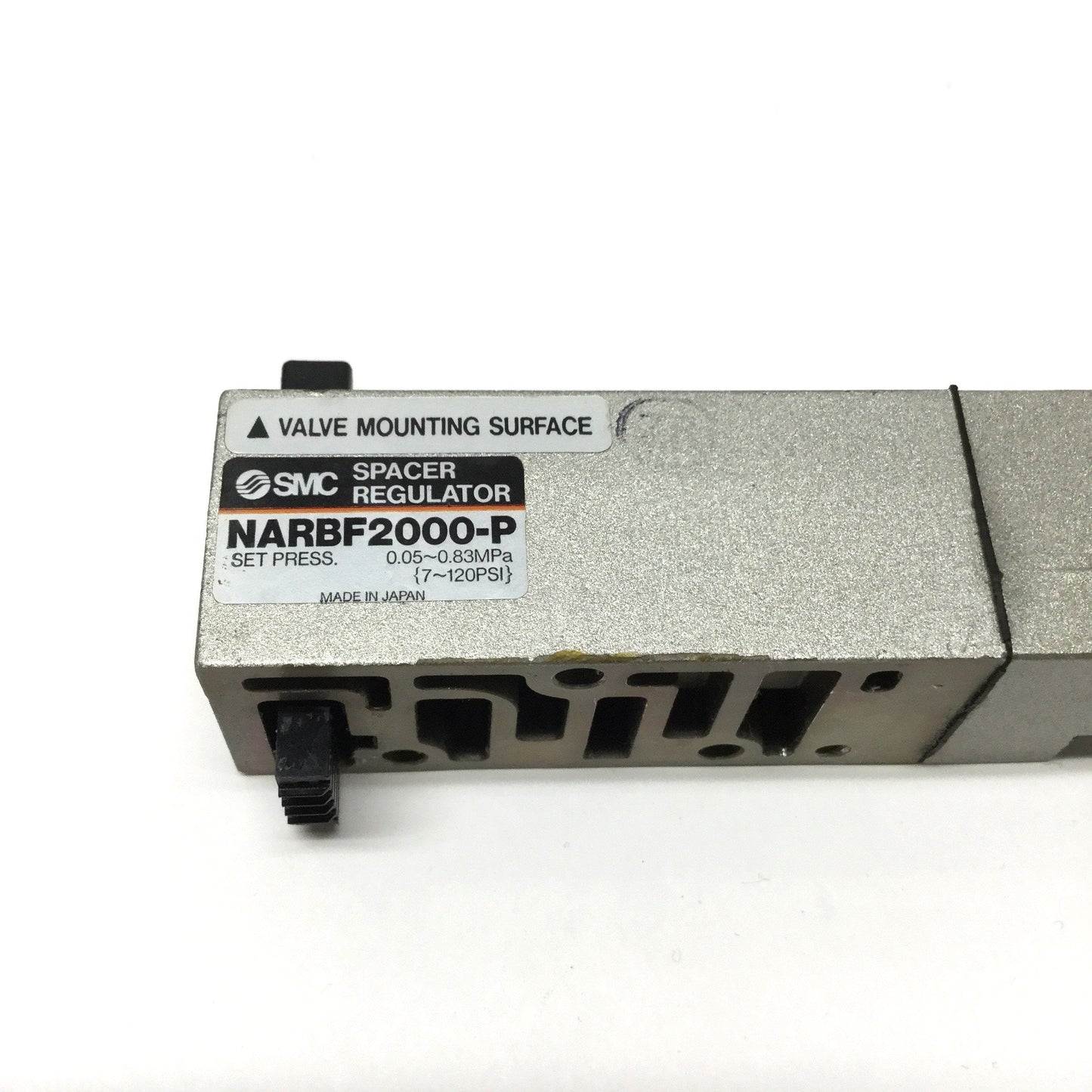 Used SMC NARBF2000-P Interface Spacer Regulator 7-120psi Set Pressure, 0-150psi Gauge