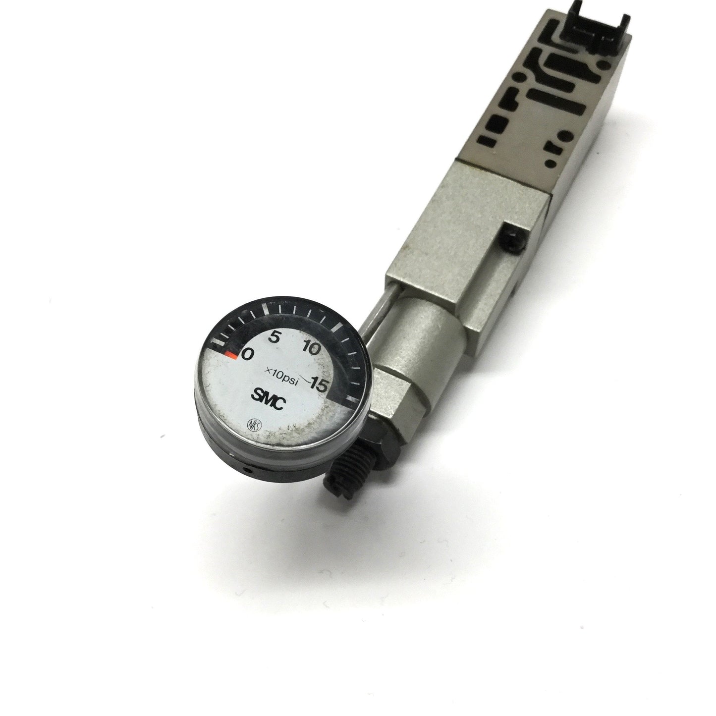 Used SMC NARBF2000-P Interface Spacer Regulator 7-120psi Set Pressure, 0-150psi Gauge