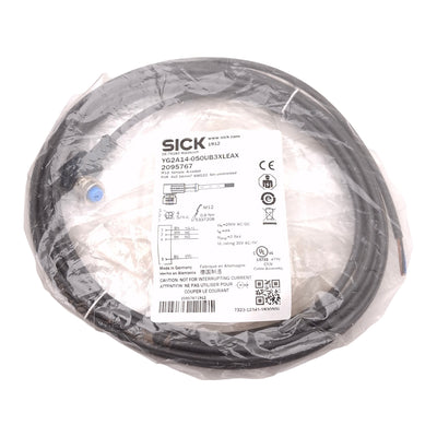 New SICK YG2A14-050UB3XLEAX Sensor/Actuator Cable, 250V 4A, M12 4-Wire Female, 5m