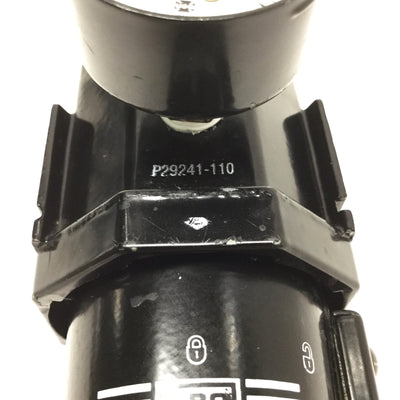 Used ARO P29241-110 Filter/Regulator 5-125psi Set Pressure, 1/2" NPT, 40µm, 140cfm