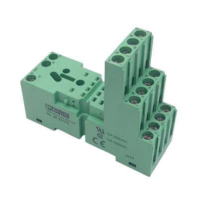 New Phoenix Contact 2833576 Relay Socket for REL-IR, 300V AC/DC 12A, 3-Level, DIN