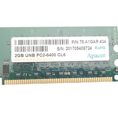 New Apacer 96D2-2G800NN-AP Memory Module DDR2, 2 GB DIMM, 400MHz, Unbuffered Non-ECC