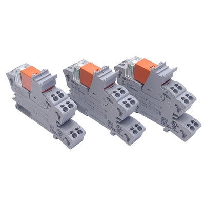 New Lot of 3 Wago 788-311 Relay Modules, 12VDC Input, 250VAC 2x8A Output, DIN