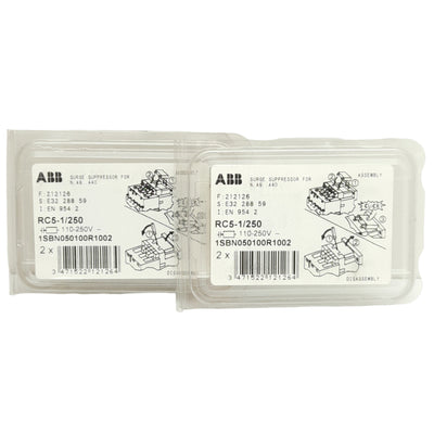 New Lot of 2 ABB RC5-1/250 2 Piece Surge Suppressor, 110-250VAC, 50/60Hz