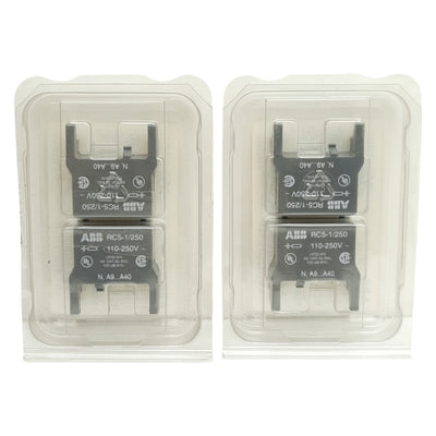 New Lot of 2 ABB RC5-1/250 2 Piece Surge Suppressor, 110-250VAC, 50/60Hz
