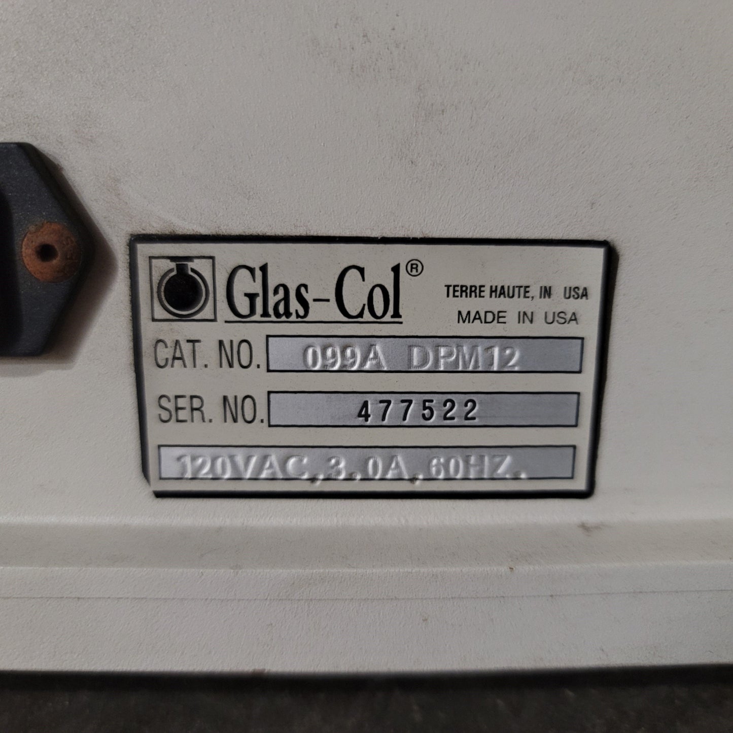 Used Glas-Col 099A-DPM12 Digital Pulse Vortex Mixer Base 100-1500RPM, 120VAC, 52 Vial