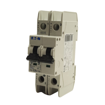 Used Eaton FAZ-C25/2-NA Circuit Breaker, 2-Poles, 480Y/277VAC 48VDC, 25A