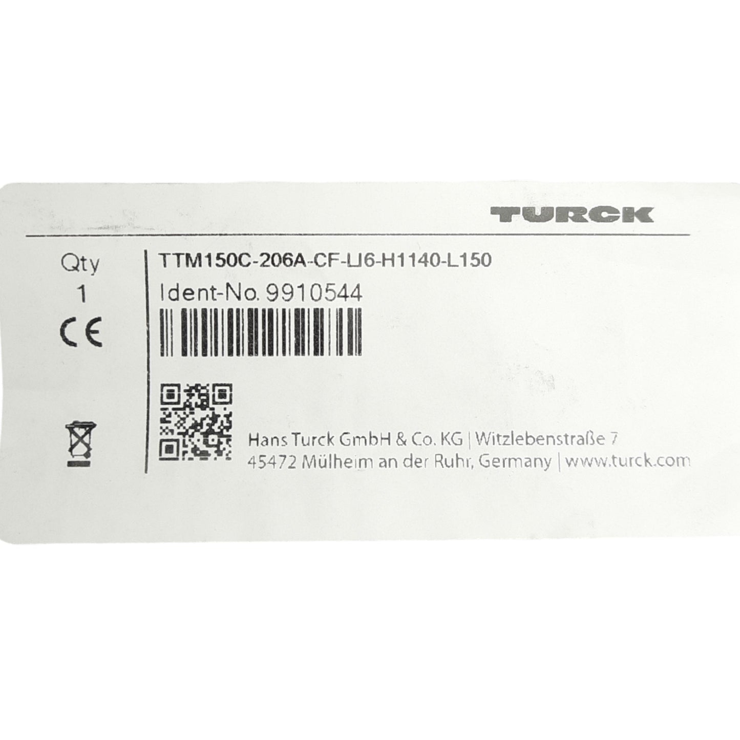 New Turck 9910544 Temperature Sensor M12 4-P Male, ø6mm x 150mm Probe, Output 4-20mA