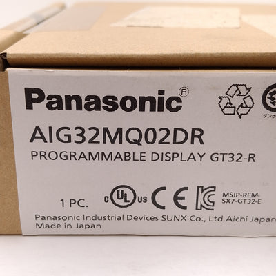 New Panasonic AIG32MQ02DR GT32-R HMI Touchscreen Display, 5.7" Mono, RS232C, 24VDC