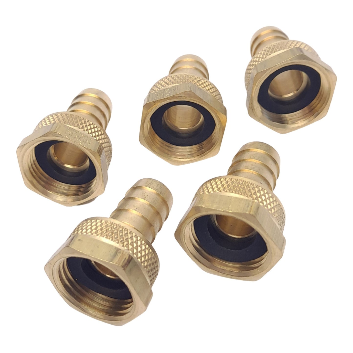 New Lot of 5 Dixon 5911012C Barb Hose Fittings, for 5/8in Hose, GHT 3/4in, 150 PSI