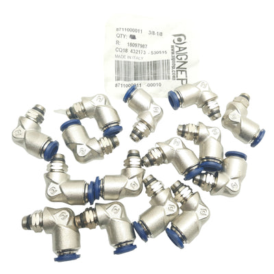 New Lot of 15 Aignep 8711000011-00010 Swivel Elbow ø3/8" P2C 1/8" M Swift, 290 PSI