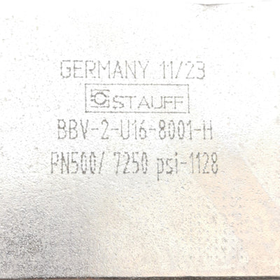 New Stauff BBV-2-U16-8001-H 2-Way Ball Valve, 1-5/16-12 UN Female, 7250PSI