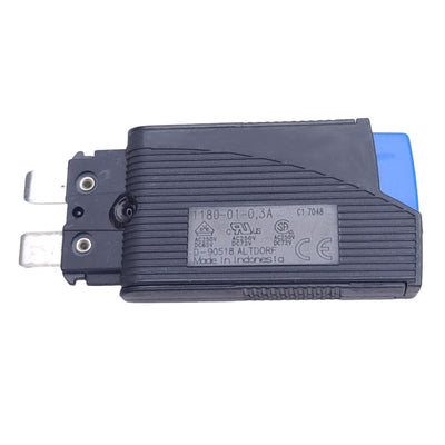 New E-T-A 1180-01-0.3A Thermal Circuit Breaker, 1-Pole, 2-Blade, 0.3A, 250VAC/65VDC