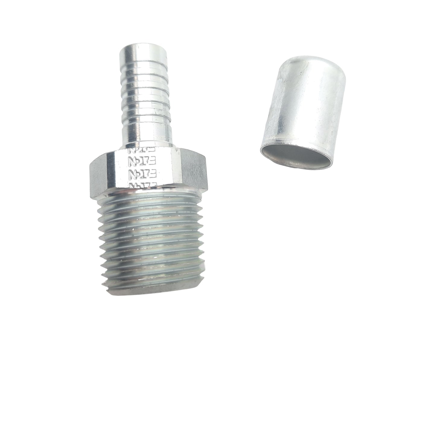 New Danfoss FC9846-0808S PTFE Crimp Fitting 1/2" Male NPT to 1/2" Hose Barb -08