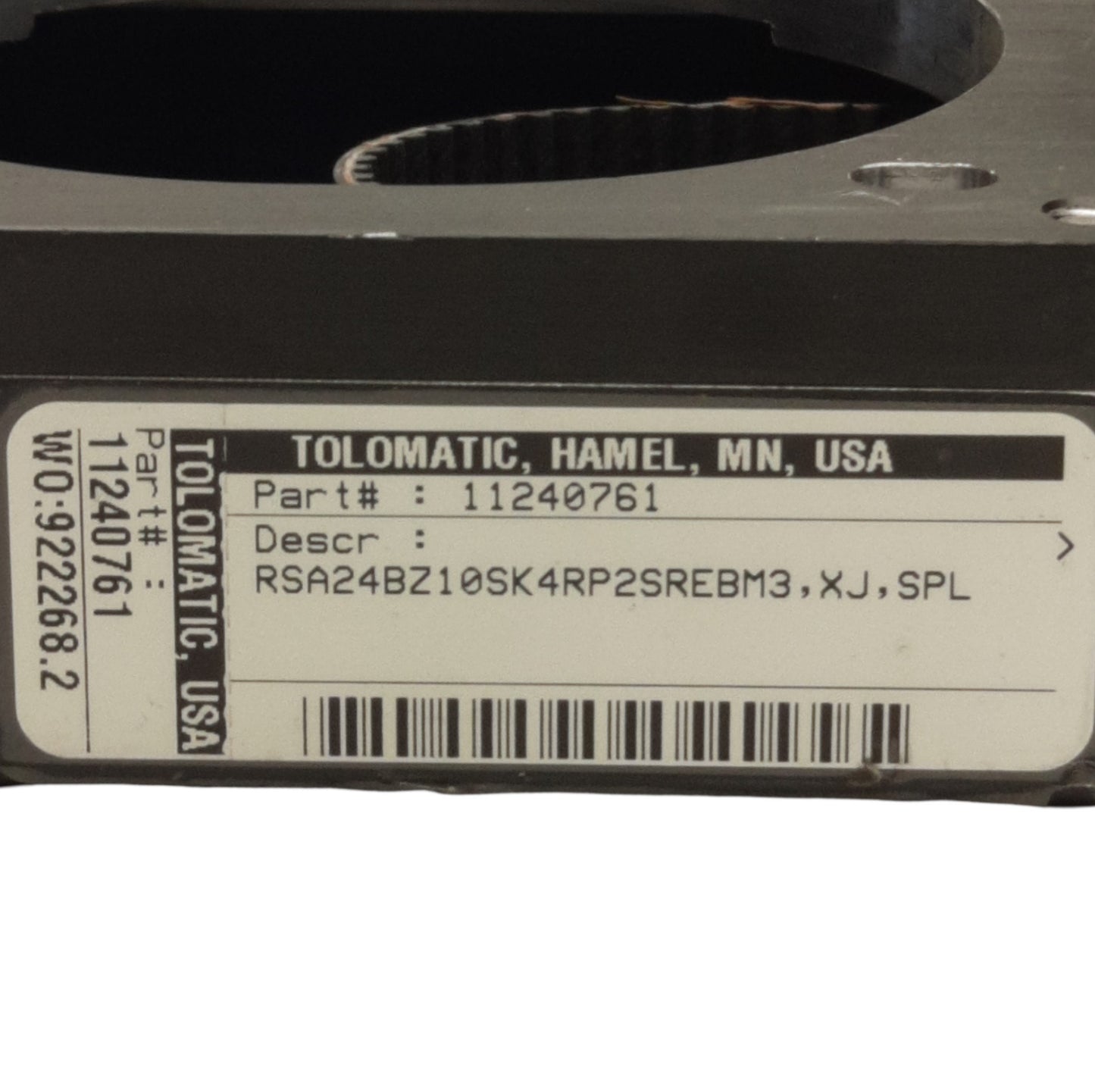 Used Tolomatic RSA24BZ10SK4RP2SREBM3.XJ.SPL Electric Actuator, 4in Stroke, 10TPI Lead