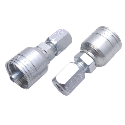 New Lot of 2 Danfoss 1AA4MT4 Crimp Hose Fittings, 1/4in Tube, 7/16-20, -04 Hose